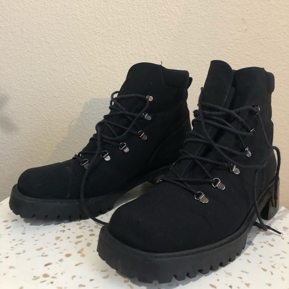 stuart weitzman black combat boots